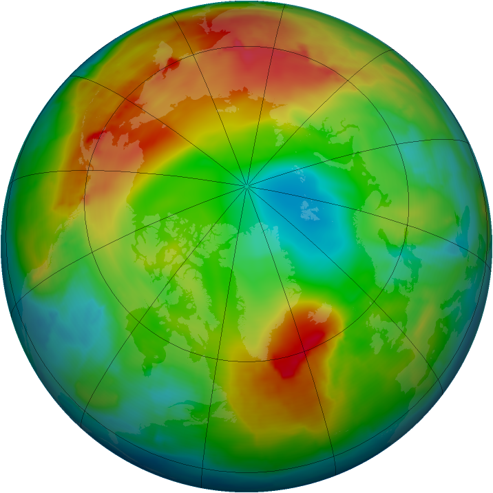 Arctic ozone map for 11 January 2014